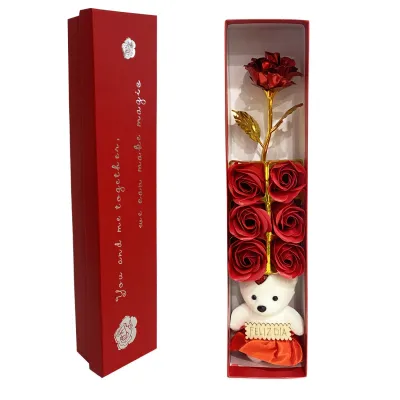 ROSAS ARTIFICIALES CON OSO EN CAJA,