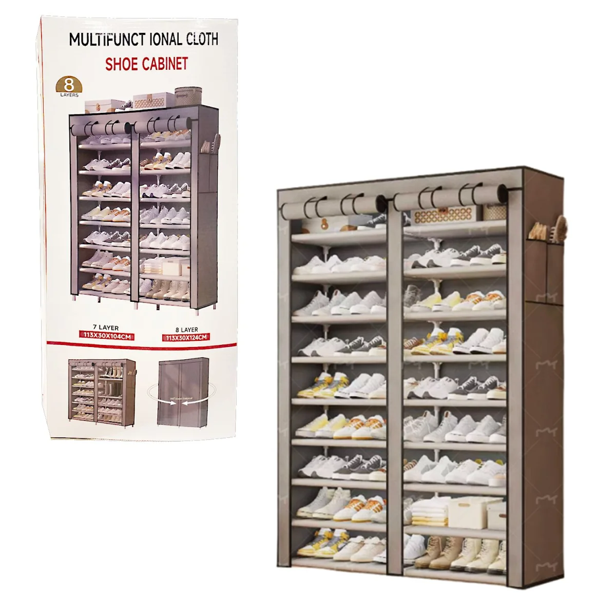 ORGANIZADOR PARA ZAPATOS METALICO 8 NIVELES 113*30*124CM