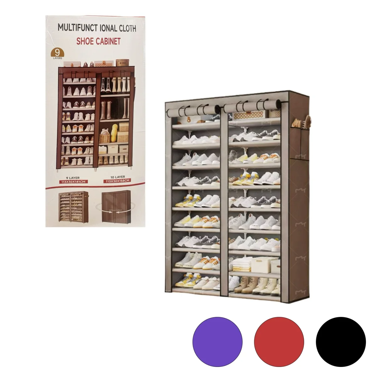 ORGANIZADOR PARA ZAPATOS METALICO 10 NIVELES 113*30*158CM