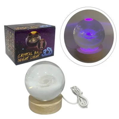 ESFERA DE CRISTAL CON LUZ CALIDA 8CM