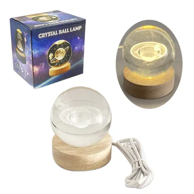ESFERA DE CRISTAL LUZ CALIDA 6CM (USB)