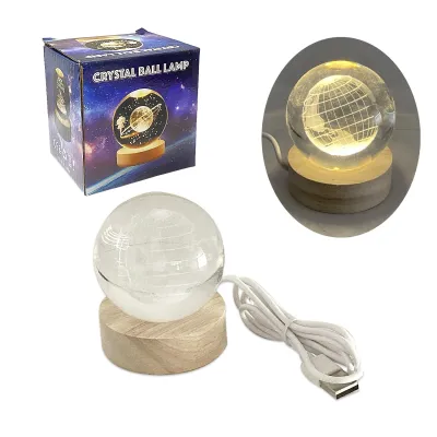 ESFERA DE CRISTAL LUZ CALIDA 6CM (USB)