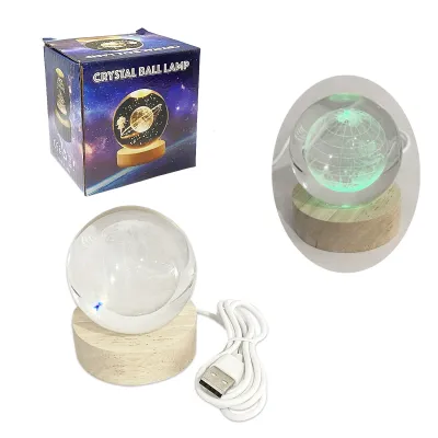 ESFERA DE CRISTAL LUZ MULTICOLOR 6CM (USB)
