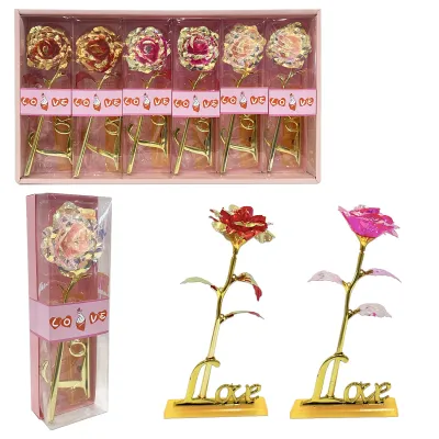 ROSA ARTIFICIAL BRILLANTE LOVE EN ACETATO (CJX6),