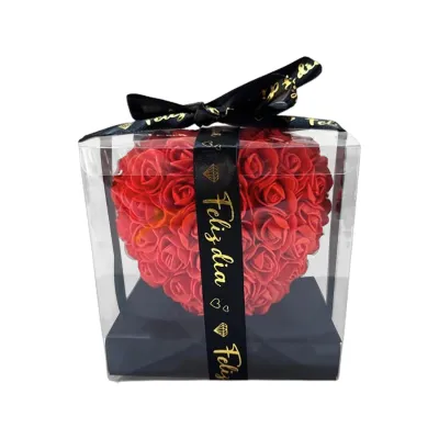 CORAZON DE ROSAS EN CAJA ACETATO (DESARMADO),