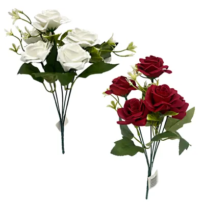 RAMO ROSAS ARTIFICIAL X6 30CM,