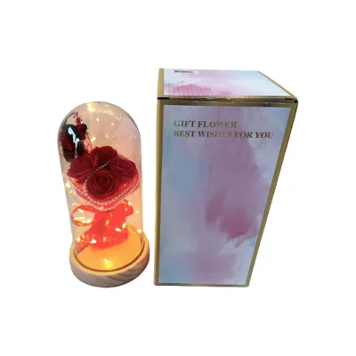 ROSA ARTIFICIAL CON LUZ ENCAPSULADA