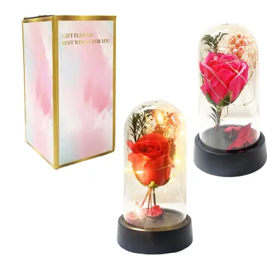 ROSA ARTIFICIAL CON LUZ ENCAPSULADA,