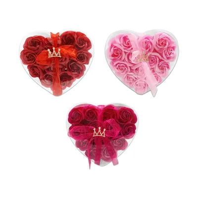 ROSAS ARTIFICIALES X13 EN ACETATO CORAZON,