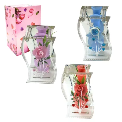 FLORERO DECORATIVO EN VIDRIO,