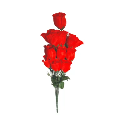 RAMO ROSAS ARTIFICIALES ROJAS X18 54CM,