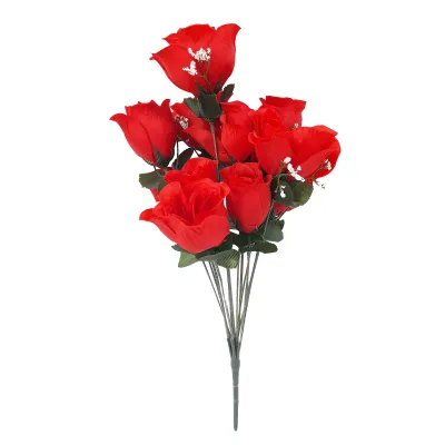 RAMO ROSAS ARTIFICIALES ROJAS X12 40CM,