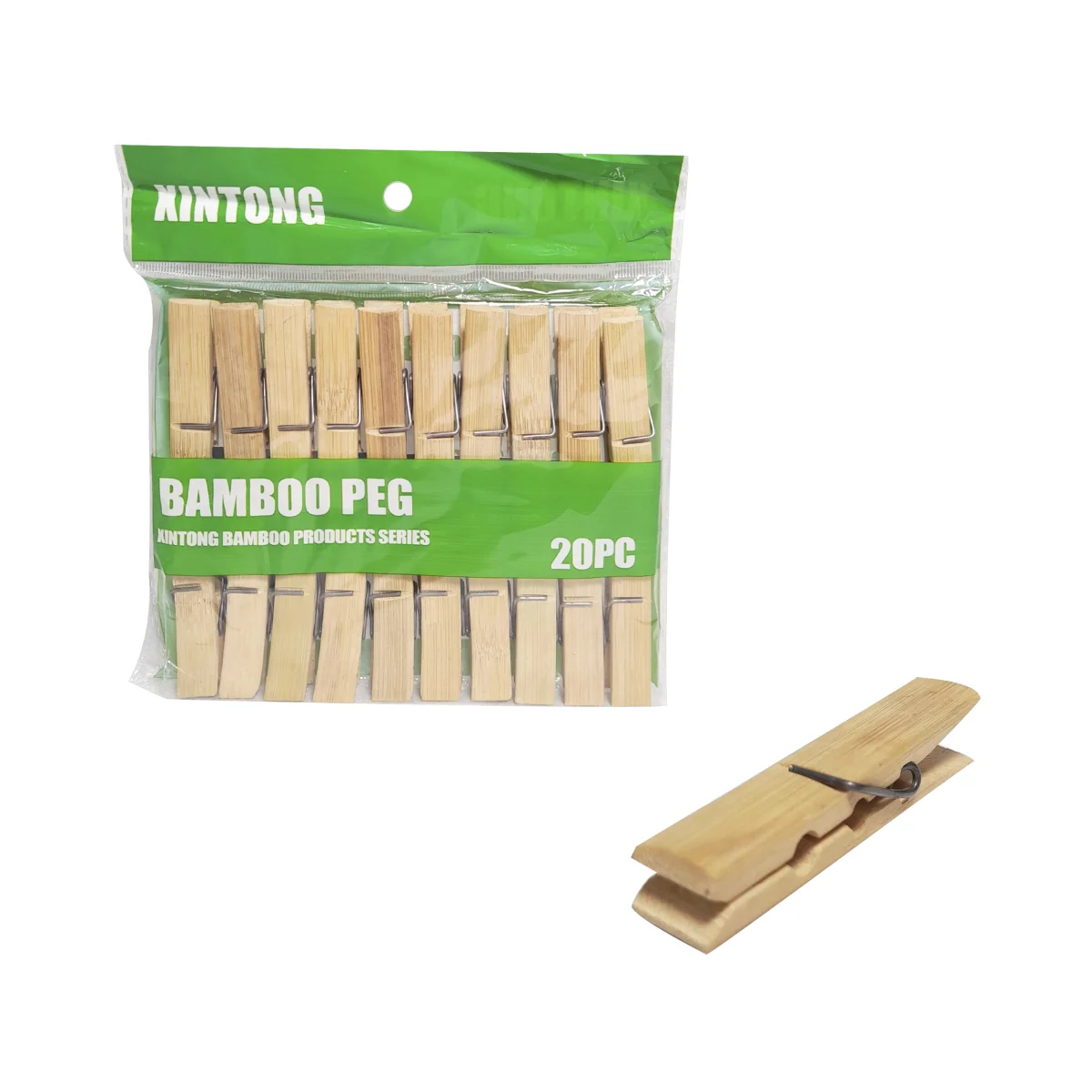 GANCHO BAMBU PARA ROPA 6CM X20