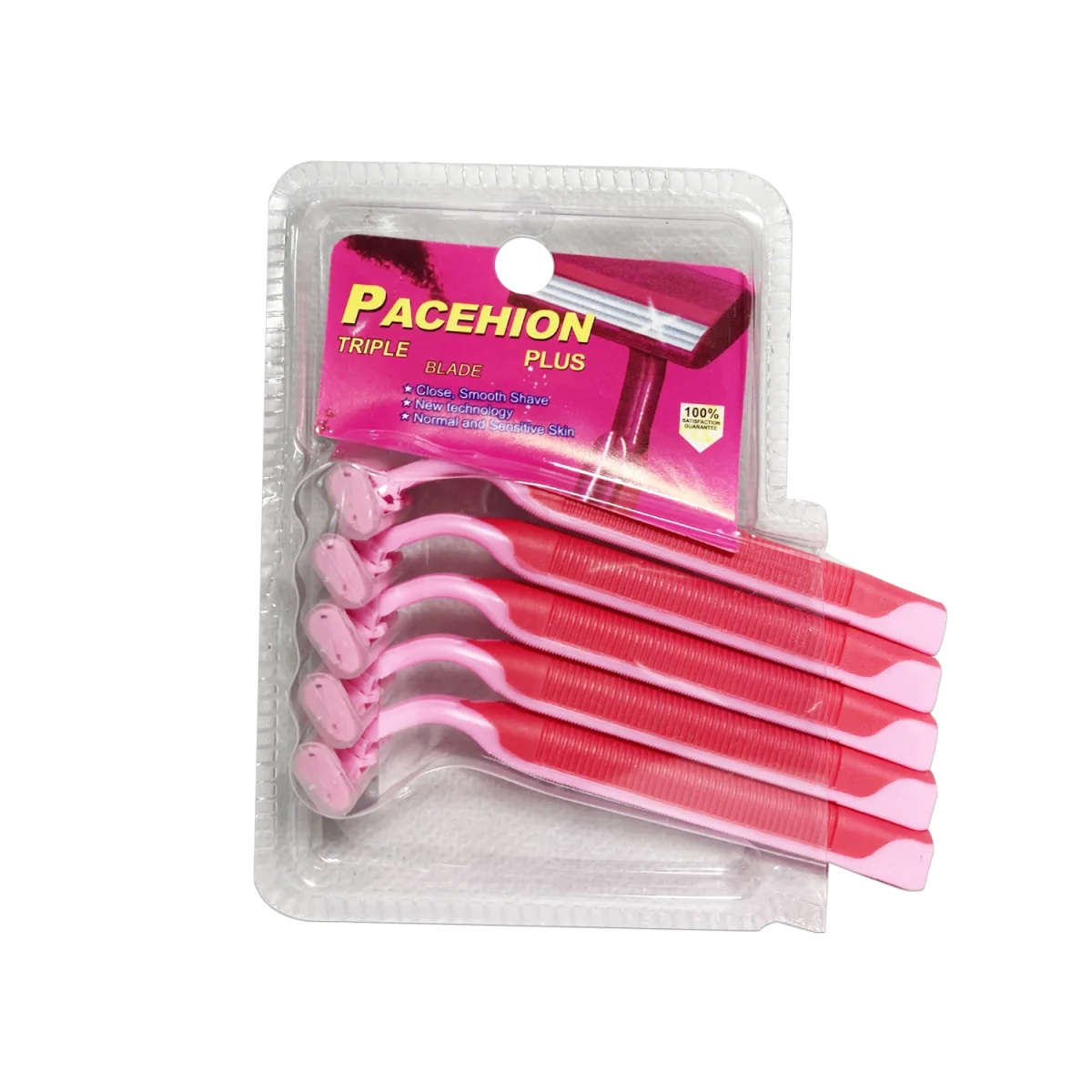 MAQUINA AFEITAR ROSADA 3 HOJAS X5 EN BLISTER