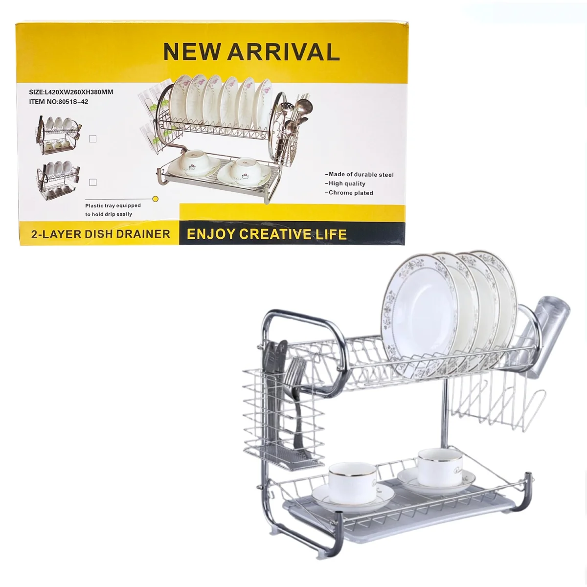 ESTANTE ESCURRIDOR DE PLATOS 42*26*38CM