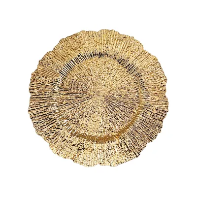 PLATO BASE DECORATIVO DORADO 33CM