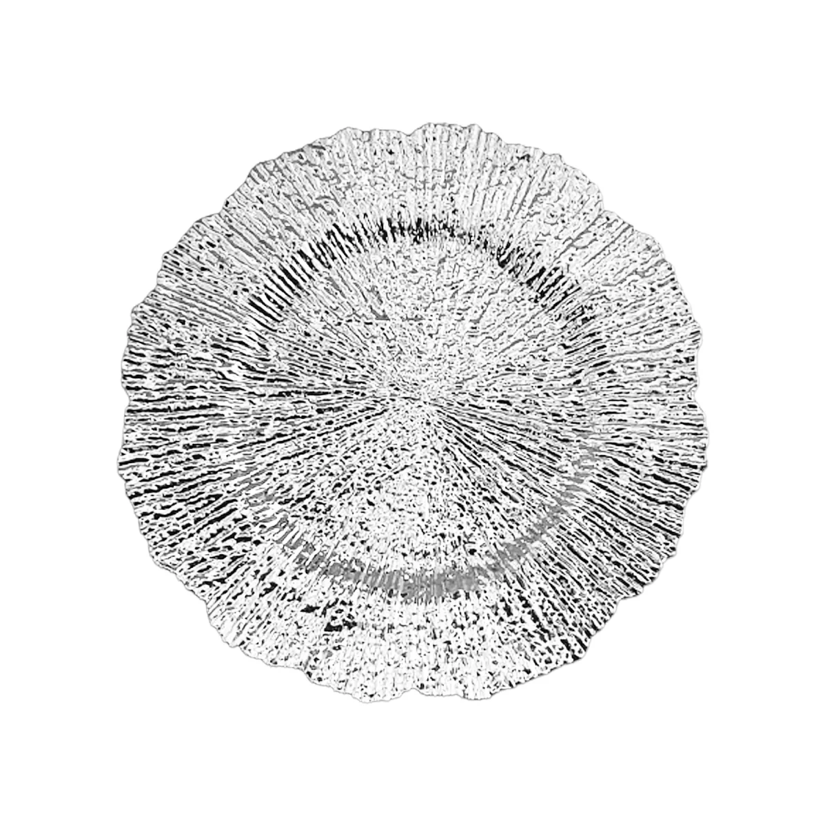 PLATO BASE DECORATIVO PLATEADO 33CM