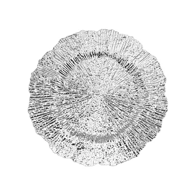 PLATO BASE DECORATIVO PLATEADO 33CM