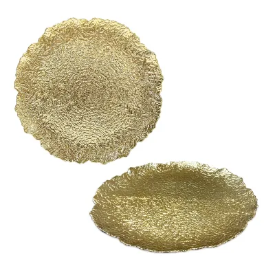 PLATO BASE DECORATIVO DORADO 33CM