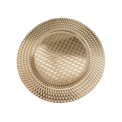 PLATO BASE DECORATIVO DORADO 33CM
