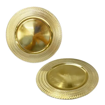 PLATO BASE DECORATIVO DORADO 33CM