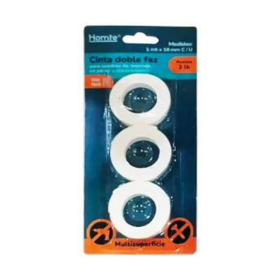 CINTA DOBLE FAZ BLANCA 1M X3