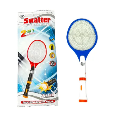 RAQUETA MATA INSECTOS CON LINTERNA RECARGABLE