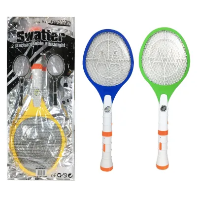 RAQUETA MATA INSECTOS CON LINTERNA RECARGABLE